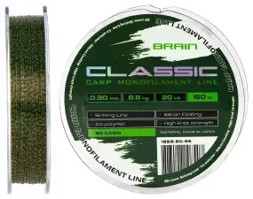 Леска Brain Classic Carp Line 3D (camo) 150m 0.30mm 20lb 8.8kg