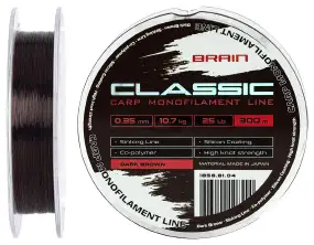 Леска Brain Classic Carp Line (dark brown) 300m 0.35mm 25lb 10.7kg