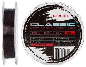 Леска Brain Classic Carp Line (dark brown) 150m 0.35mm 25lb 10.7kg