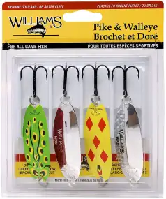 Набор блесен Williams Brecks Pike & Walleye Siwash одинарный крючок (4 шт/уп)