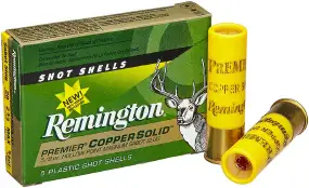 Патрон Remington Premier кал.20/70 пуля Copper Solid масса 17,8 грамм/ 5/8 унции. Нач. скорость 457,2 м/с.