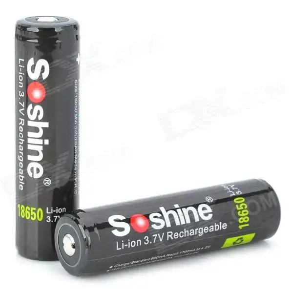 Комплект аккумуляторных батарей Soshine Li-Ion 18650 3,7V 3400mAh Protected с кейсом