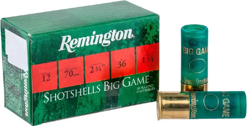 Патрон Remington Big Game кал.12/70 дробь №0 (4,3 мм) навеска 36 грамм/ 1 ¼ унции.