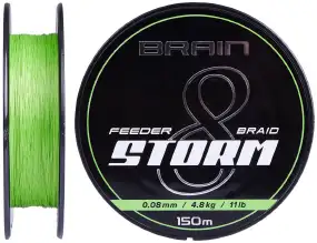 Шнур Brain Storm 8X (lime) 150m 0.08mm 11lb/4.8kg