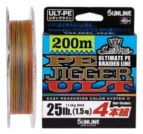 Шнур Sunline PE-Jigger ULT 600m (multicolor) #2.0/0.235mm 35lb/15.5kg