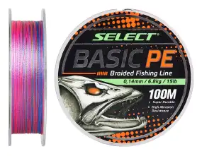Шнур Select Basic PE Multicolor 100m 0.10mm 10lb/4.8kg