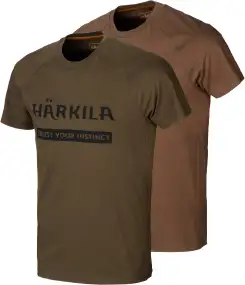 Футболка Harkila Logo L Зелёный/Коричневый