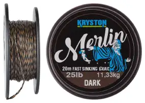 Поводковый материал Kryston Merlin Fast Sinking Supple Braid 20m ц:dark silt