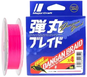Шнур Major Craft Dangan Braid X4 150m (роз.) #0.4/0.07mm 8lb/3.2kg