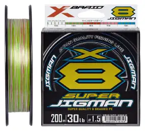 Шнур YGK X-Braid Super Jigman X8 200m #1.2/0.185mm 25lb/11.3kg