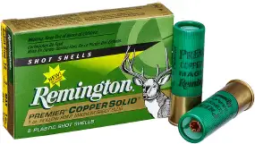 Патрон Remington Premier кал.12/76 пуля Copper Solid масса 28,4 грамма/ 1 унция. Нач. скорость 472 м/с.