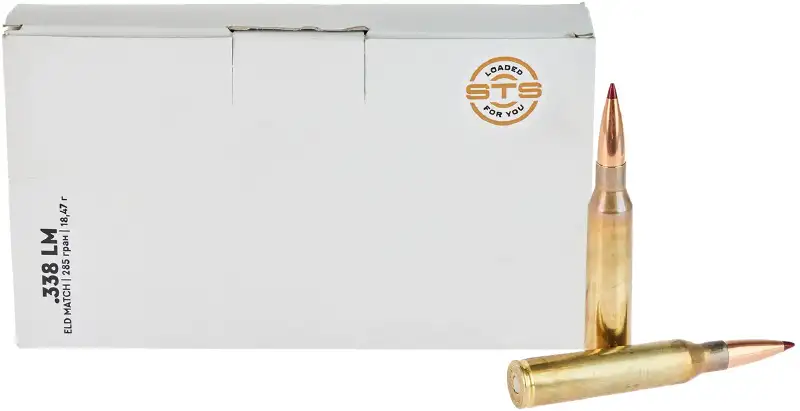 Патрон STS кал .338 Lapua Magnum пуля ELD Match масса 285 гр (18.47 г)