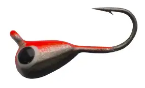 Мормышка вольфрамовая Shark Капля с ушком 0,95г диам 4,0 мм крючок D14 ц: красно-черный с гл