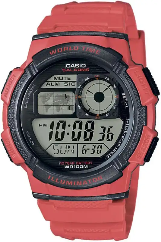 Часы Casio AE-1000W-4AVEF. Красный