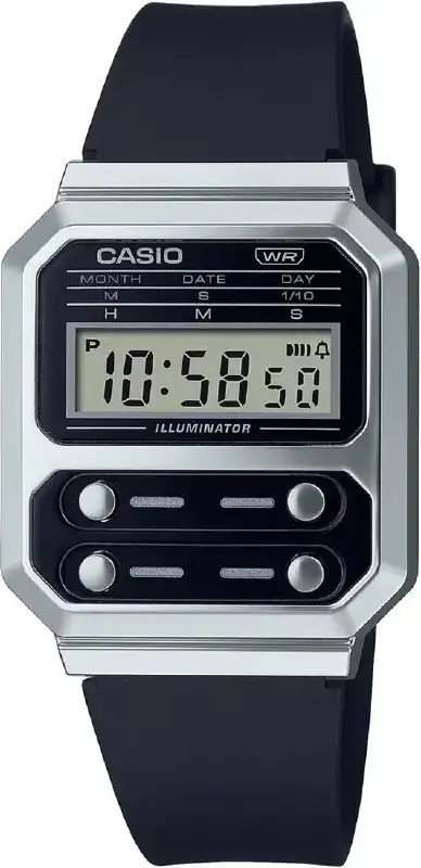 Часы Casio A100WEF-1AEF. Серебристый