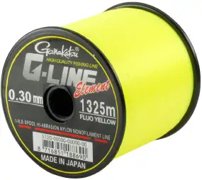Леска Gamakatsu G-Line Element 585m (Fluo Yellow) 0.45mm 14.30kg