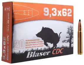 Патрон Blaser CDC кал. 9,3х62 пуля CDC масса 16,2 грамм/ 250 гран