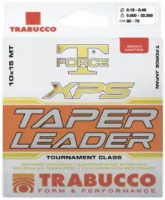Шоклідер Trabucco T-Force Taper Leader 15m 0.26-0.57mm 8.35-32.50kg (10шт)